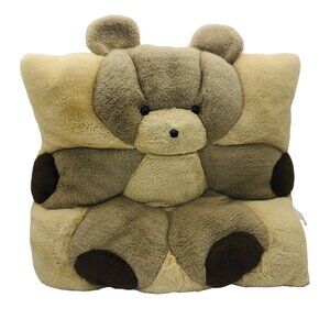 Teddy Bear 3D Animal Pillow Plush Soft Huggable Comfort Lovey 15.5"